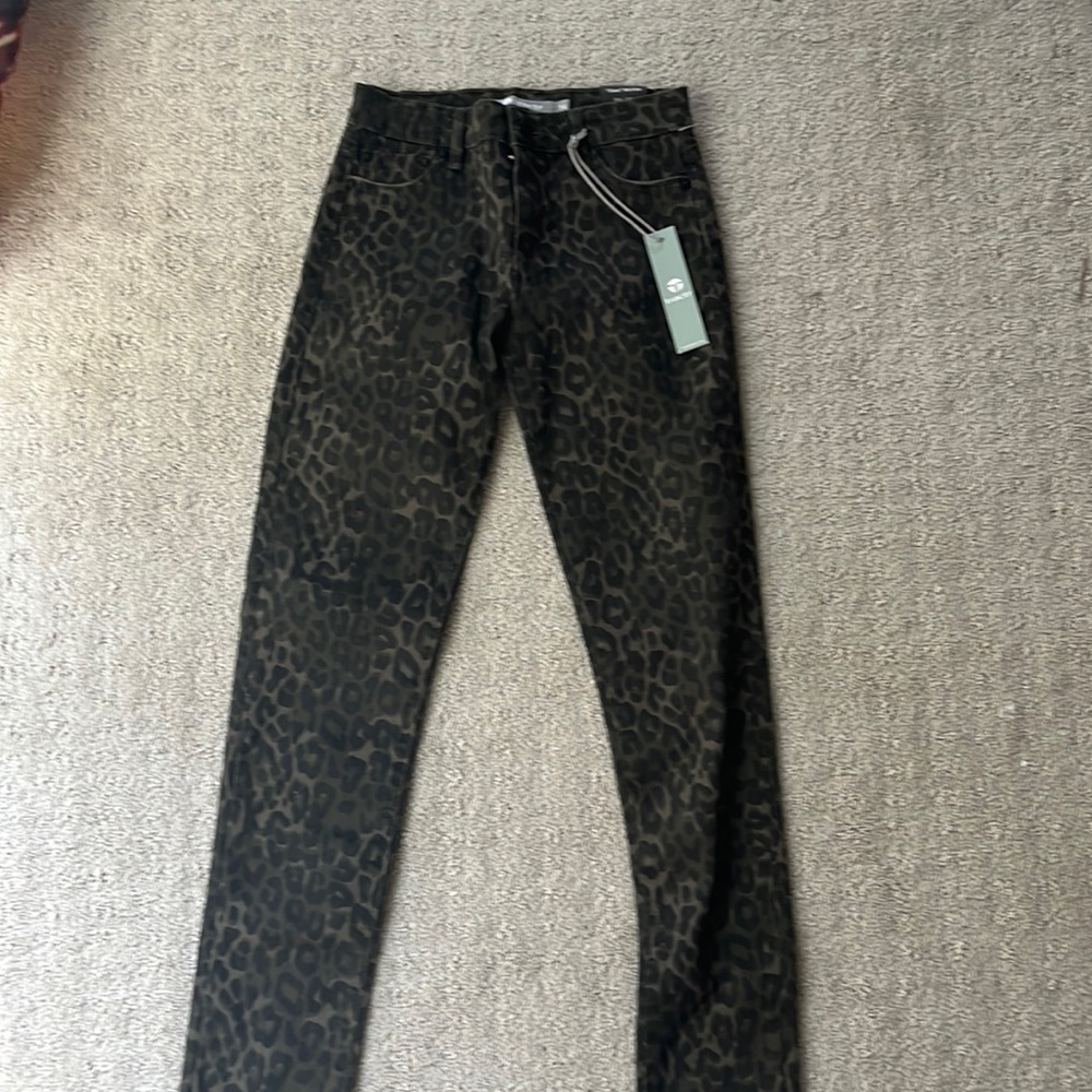 Tractor Green camo/cheetah skinny jeans
